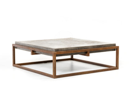 15" Concrete And Metal Coffee Table