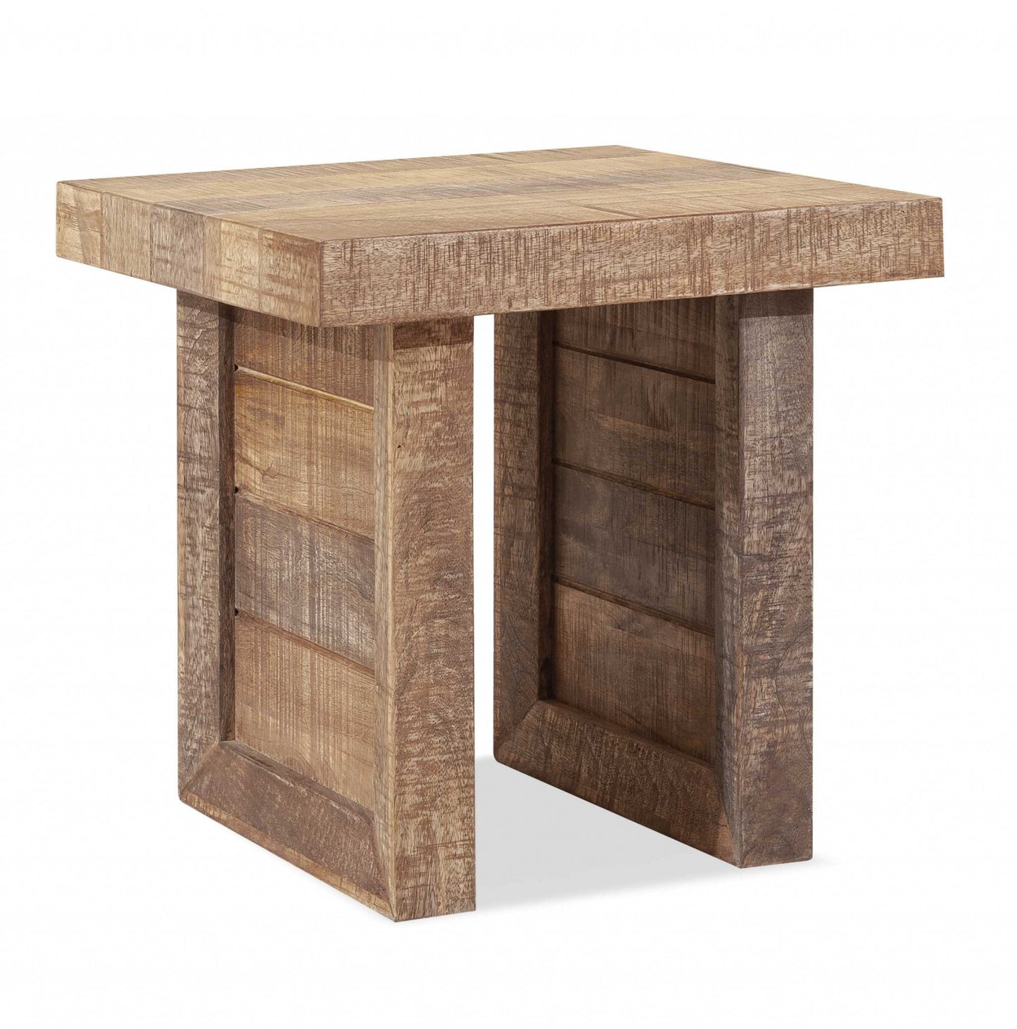 20" Brown Solid Wood Square End Table