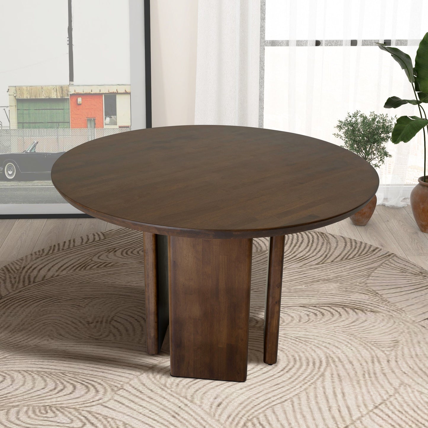 Alden Round Walnut Dining Table