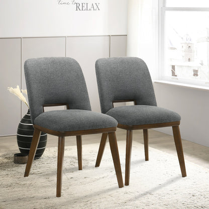 Blaken Dark Grey Fabric Dining Chair (Set Of 2)