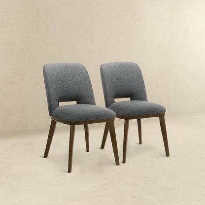 Blaken Dark Grey Fabric Dining Chair (Set Of 2)