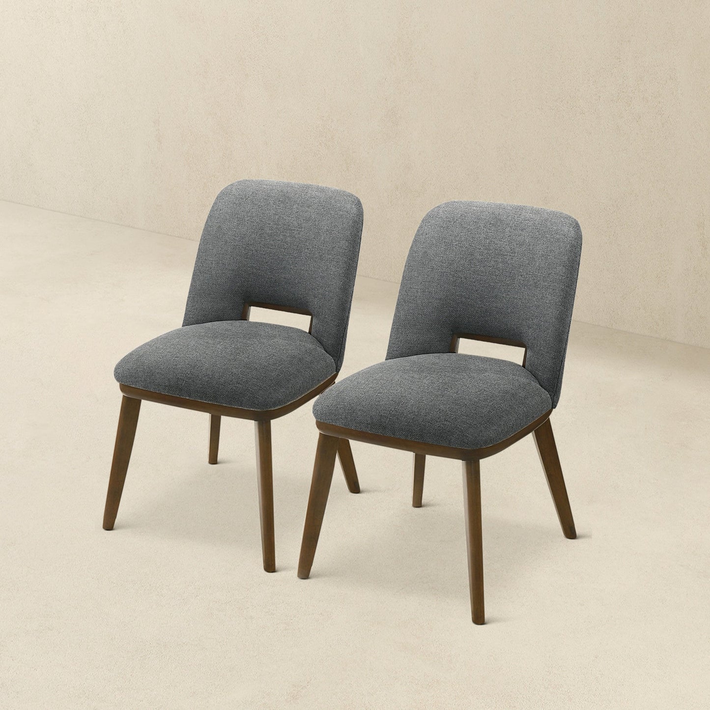 Blaken Dark Grey Fabric Dining Chair (Set Of 2)