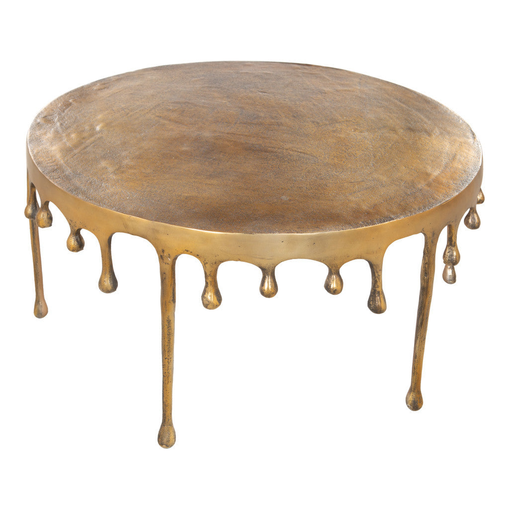 Drip Coffee Table Antique Brass