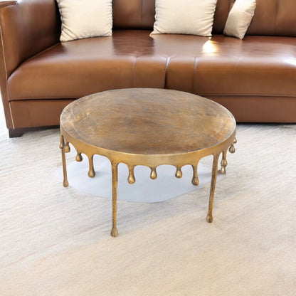 Drip Coffee Table Antique Brass