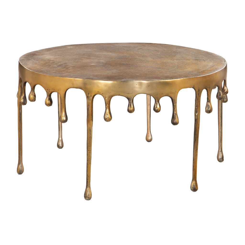 Drip Coffee Table Antique Brass