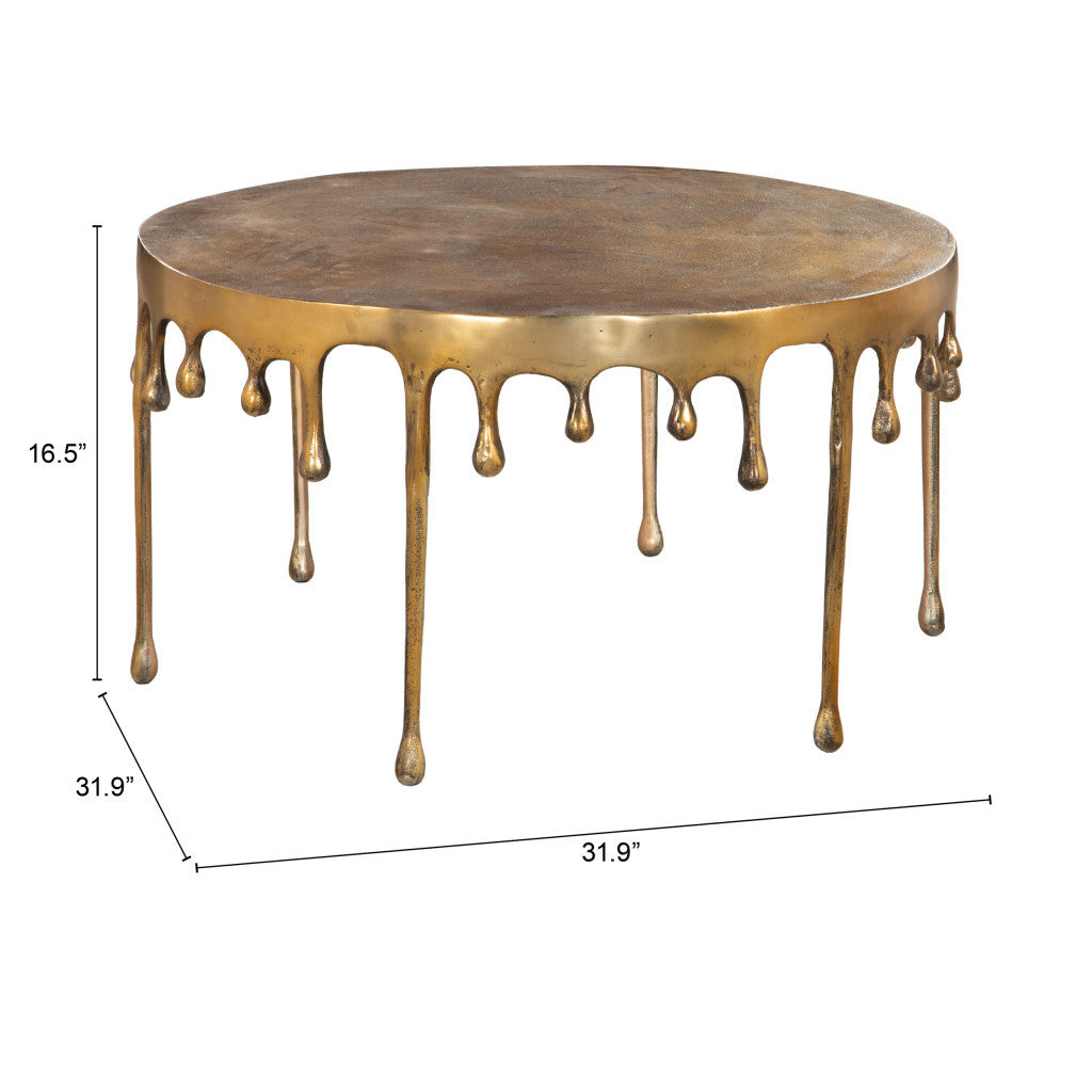 Drip Coffee Table Antique Brass