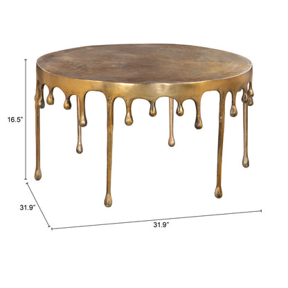 Drip Coffee Table Antique Brass