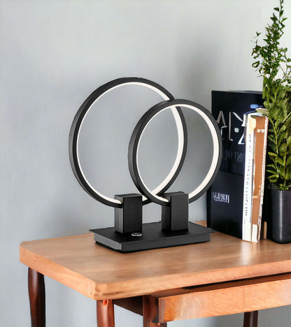 Hong Kong Table Lamp Matte Black Metal Dimmable Integrated LED