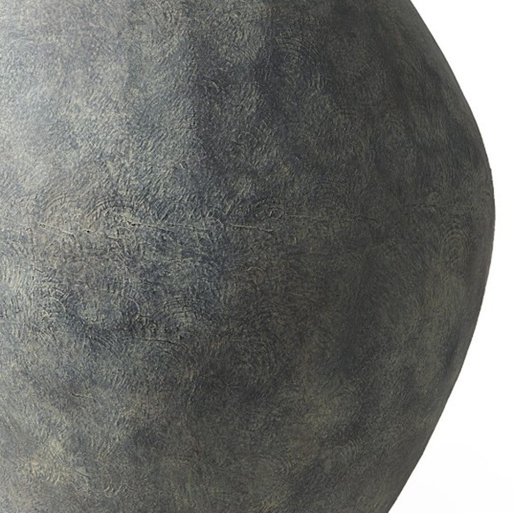 Kyros Gray 28" Earthy Ceramic Oval Vase with matte gray finish and textured look.